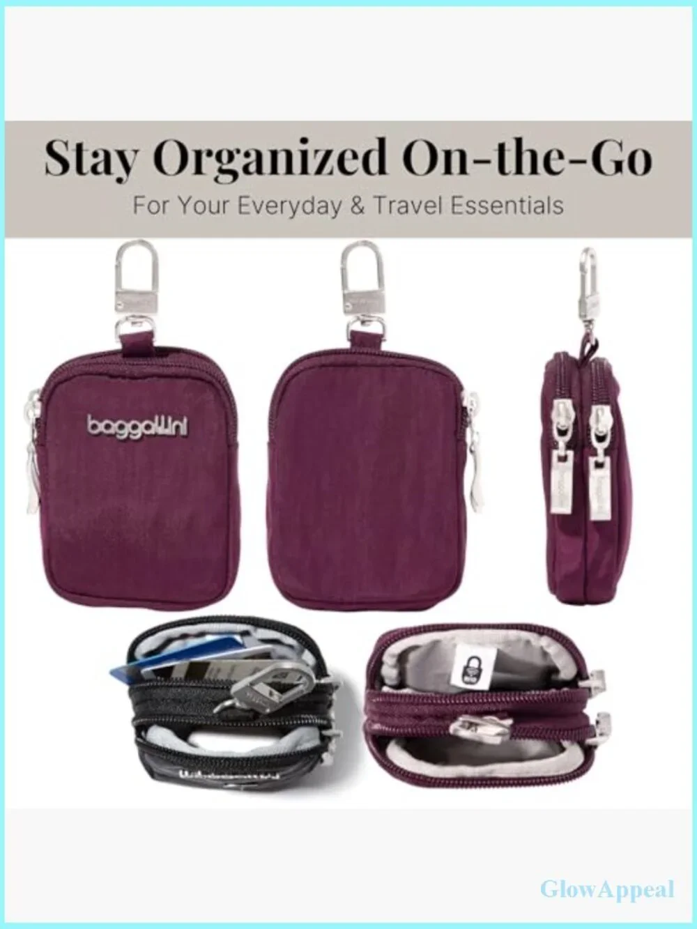 RFID-Blocking Mini Pouch with Clip-On Design - Featherlight & Compact